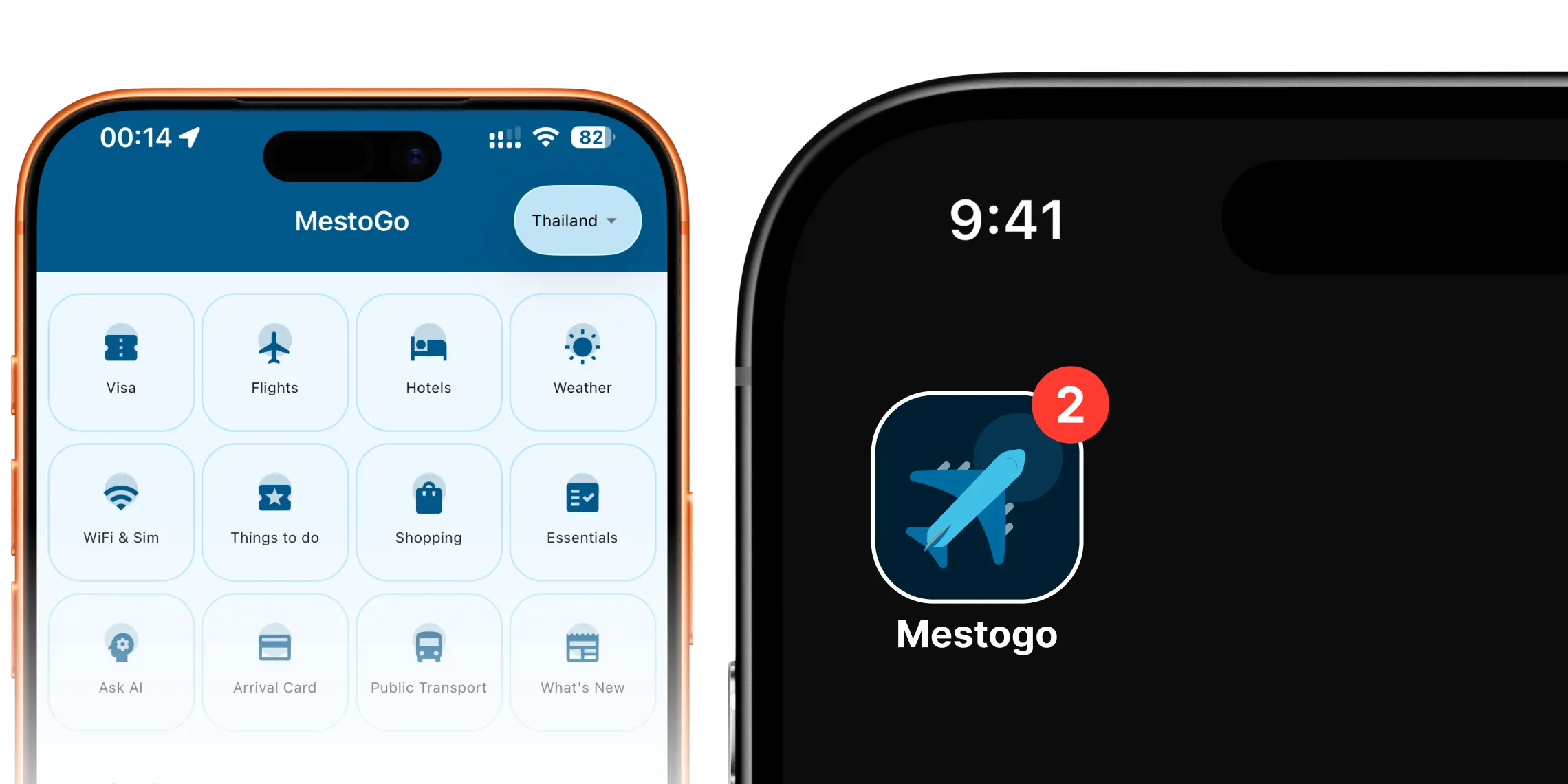 MestoGo home dashboard showing destination-specific travel tools